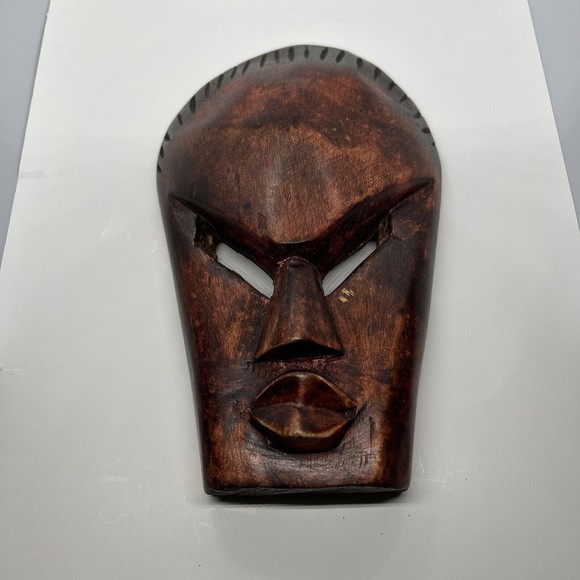 African Tribal/ Ritual Hand Carved  Open Face Mask - Picture 1 of 8